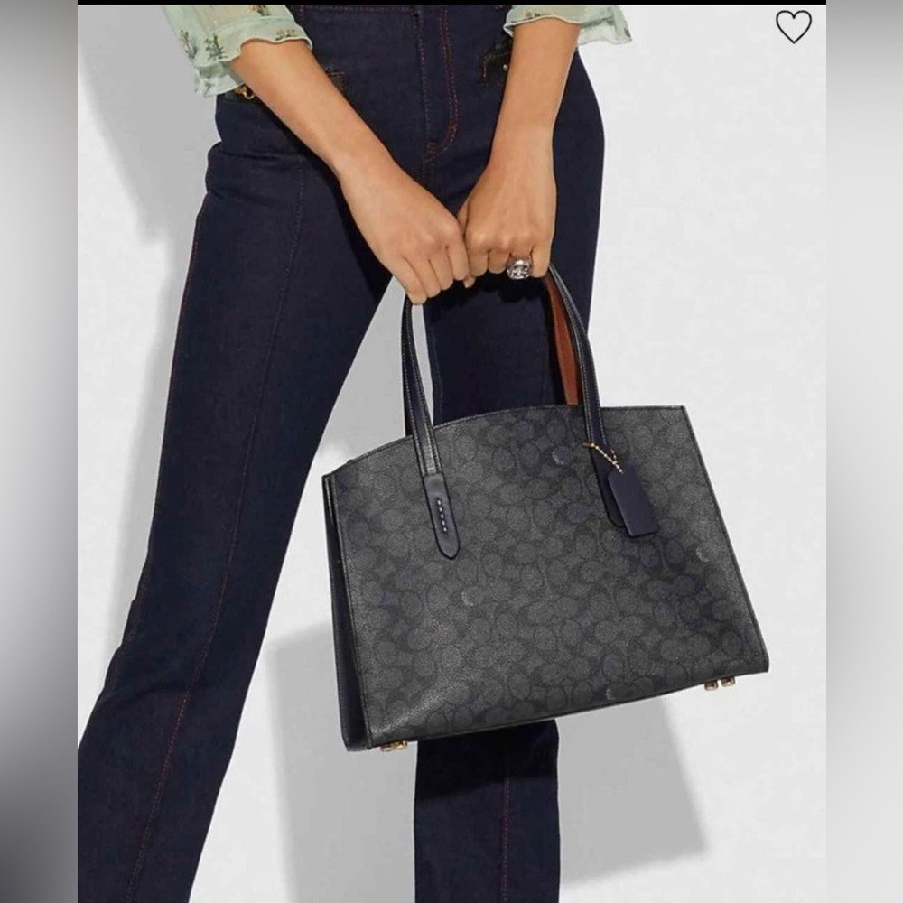 🆕 NWT Coach Charlie Carryall in signature Canvas Satchel Bag